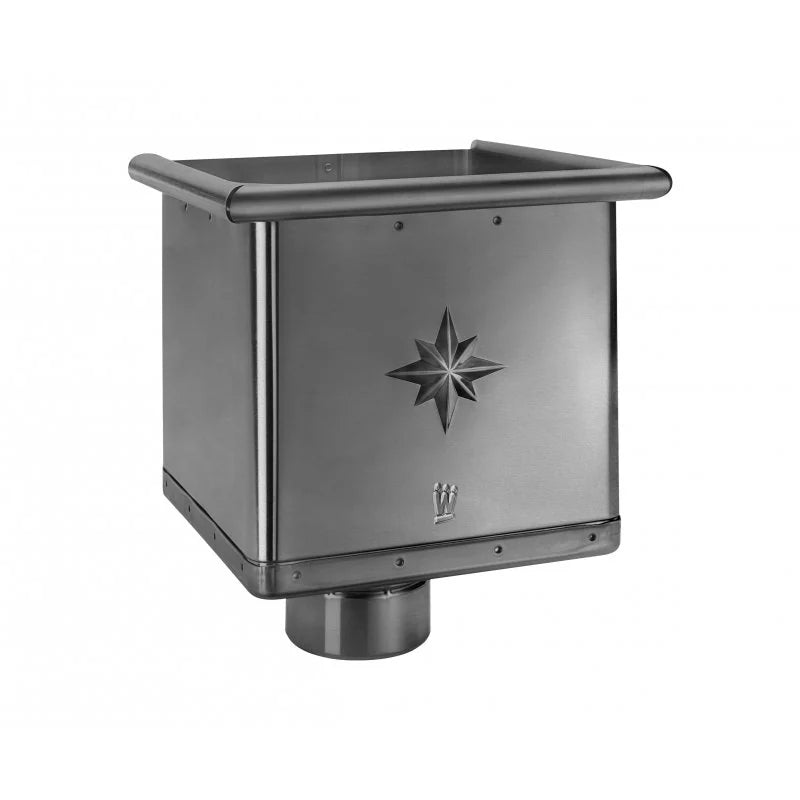 ALUMINUM SQUARE HOPPER LEADER HEAD - CUBIC