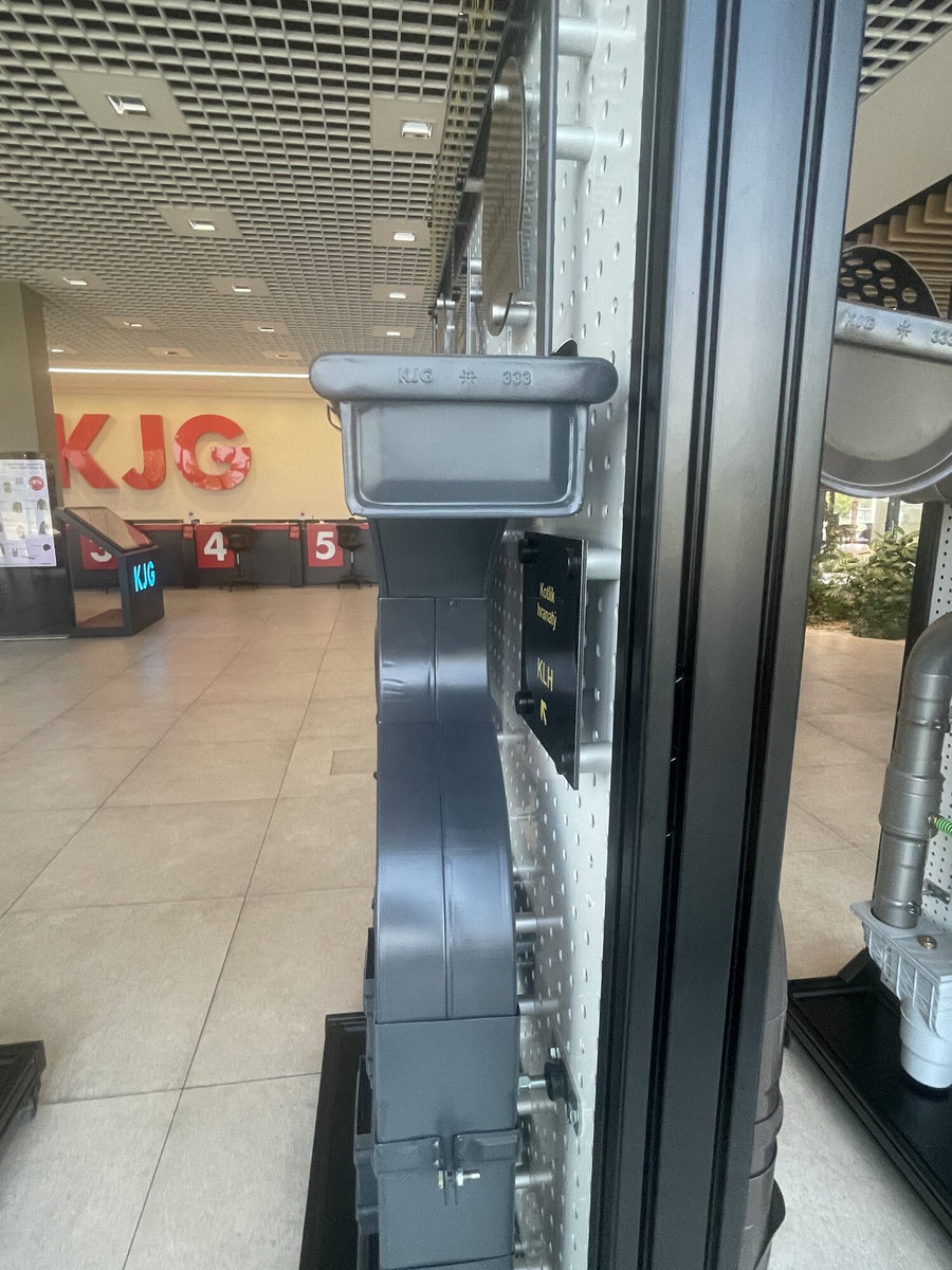 Square profile detail on display in the KJG showroom